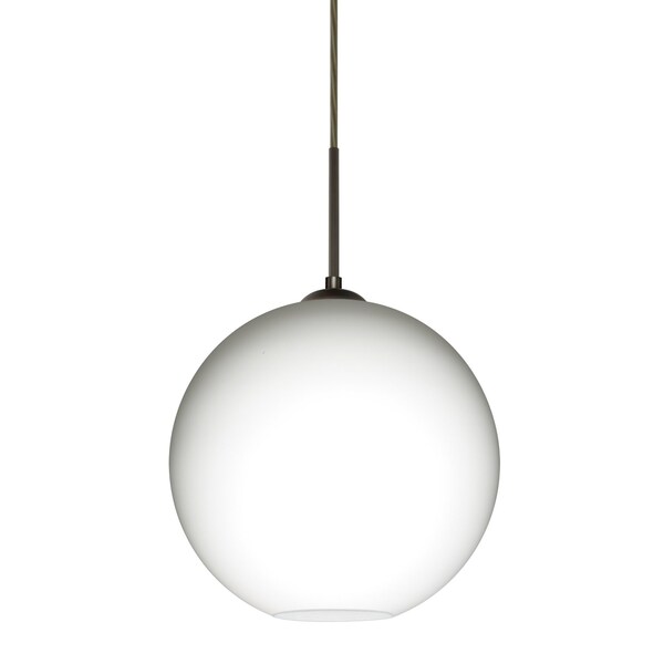 Besa Lighting Coco 12 Pendant, Opal Matte, Bronze Finish, 1x9W LED 1JT-COCO1207-LED-BR - main